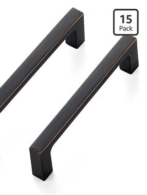 Ravinte 15 Pack Solid 4 Inch Kitchen Square Cabinet Handles Oil-Rubbed Bronze Dr